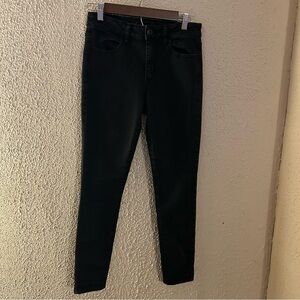 American Eagle Black Super Stretch Skinny Jegging Sz 6 Grunge Goth Straight Leg